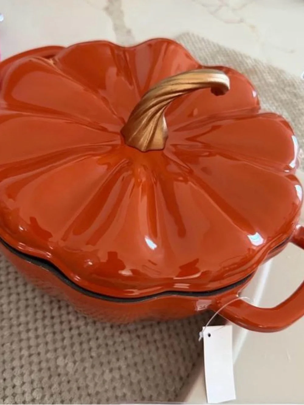 The Pioneer Woman Orange Pumpkin Casserole with Gold Stem